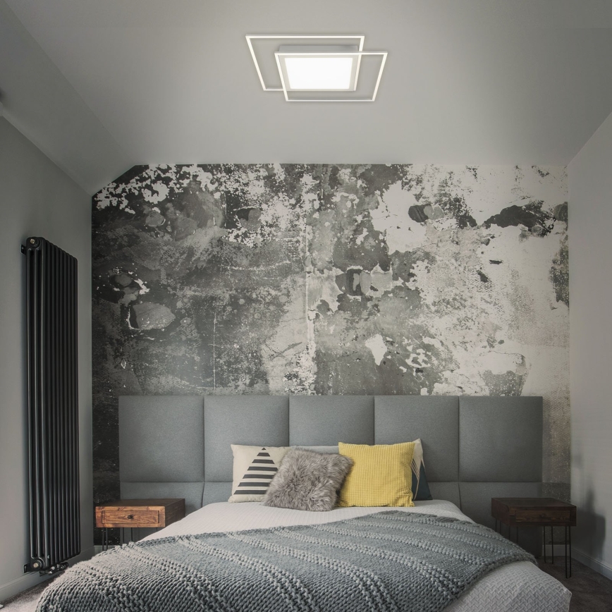 Brilo - Plafonnier LED 2xLED/16W/230V + LED/19W 51,5x51,5 cm chrome mat