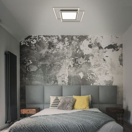 Brilo - Plafonnier LED 2xLED/16W/230V + LED/19W 51,5x51,5 cm noir