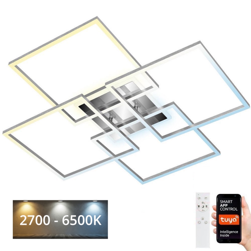 Brilo - Plafonnier LED à intensité variable FRAME LED/50W/230V 2700-6500K Wi-Fi Tuya + télécommande