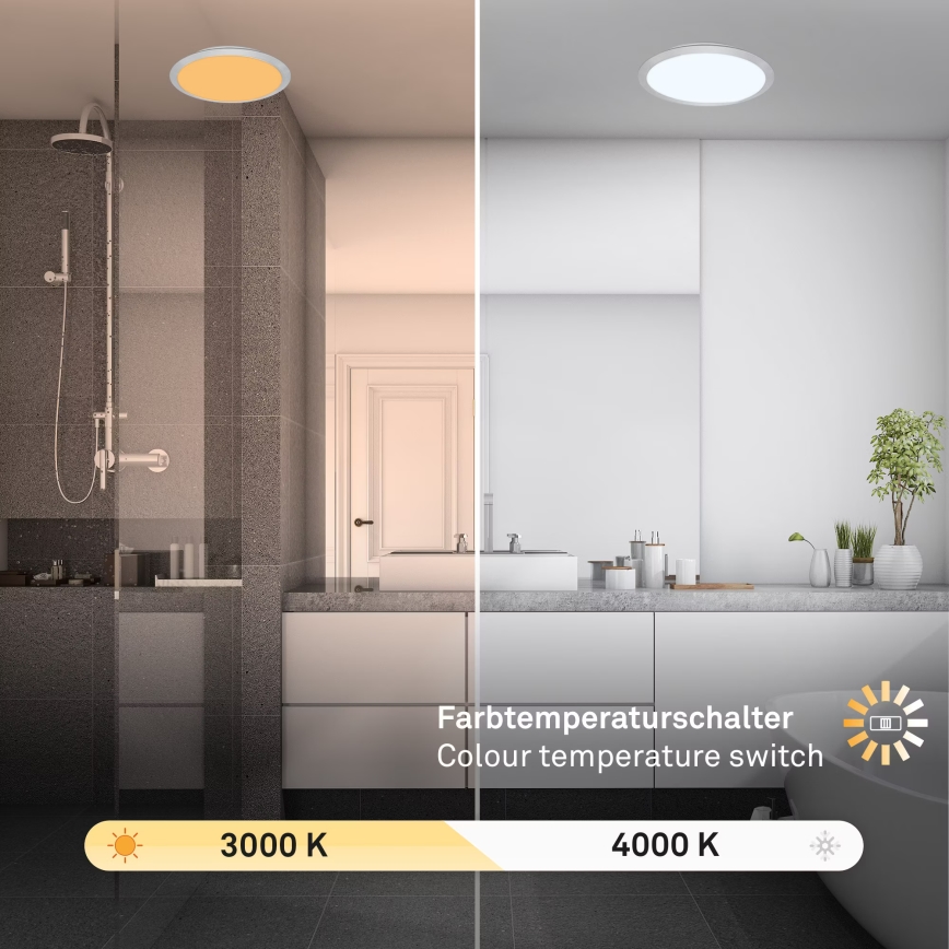 Brilo - Plafonnier LED pour salle de bains CTS LED/21W/230V 3000/4000K IP44 Ø 37 cm chrome mat
