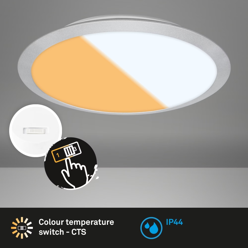 Brilo - Plafonnier LED pour salle de bains CTS LED/21W/230V 3000/4000K IP44 Ø 37 cm chrome mat