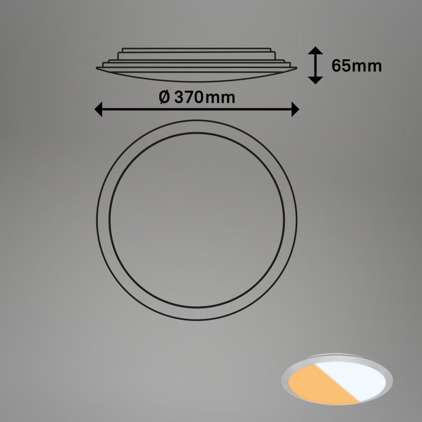Brilo - Plafonnier LED pour salle de bains CTS LED/21W/230V 3000/4000K IP44 Ø 37 cm chrome mat
