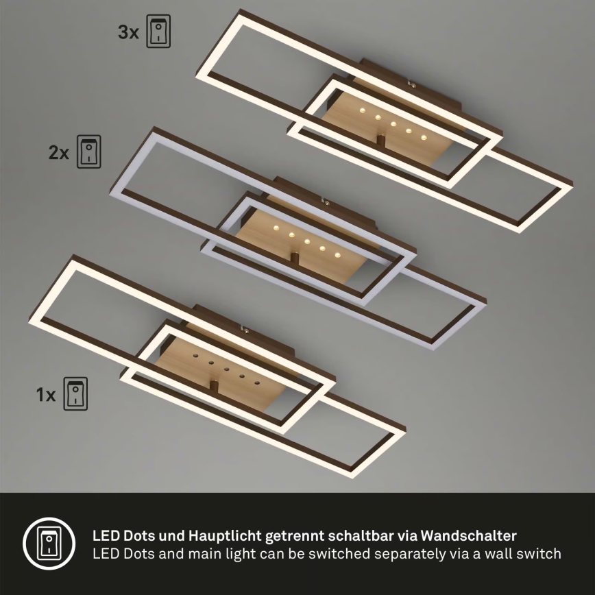 Brilo - Plafonnier LED dimmable LED/30W/230V 3000K marron