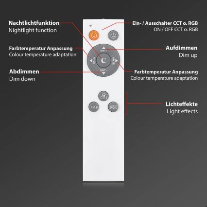 Brilo - Plafonnier LED RGB dimmable LED/40W/230V 3000-6500K + télécommande
