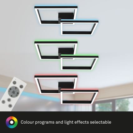 Brilo - Plafonnier LED RGBW à intensité variable FRAME 2xLED/17W/230V 2700-6500K+ Télécommande