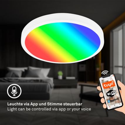 Brilo - Plafonnier LED RGBW dimmable LED/20W/230V 2200-6500K Wi-Fi Tuya Ø 27 cm