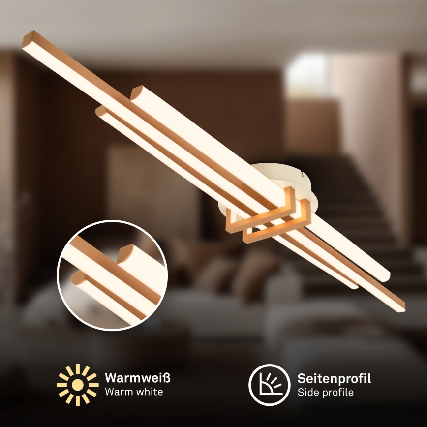 Brilo - Plafonnier LED TINKA LED/30W/230V 3000K cuivré