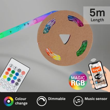 Brilo - Ruban RGBW à intensité variable MUSIC 6,65m LED/18W/230V Wi-Fi Tuya + télécommande