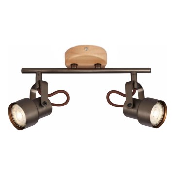 Brilo - Spot LED TAHUN 2xGU10/5W/230V 3000K marron