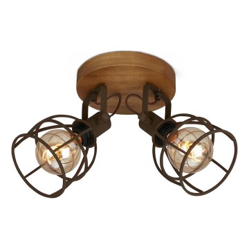 Brilo - Spot VINTAGE 2xE27/25W/230V marron