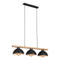 Brilo - Suspension filaire 3xE27/40W/230V hévéa