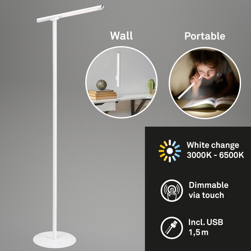 Briloner 1384-016 - Lampadaire tactile à intensité variable 2in1 EVERYWHERE LED/2,3W/5V 2000 mAh