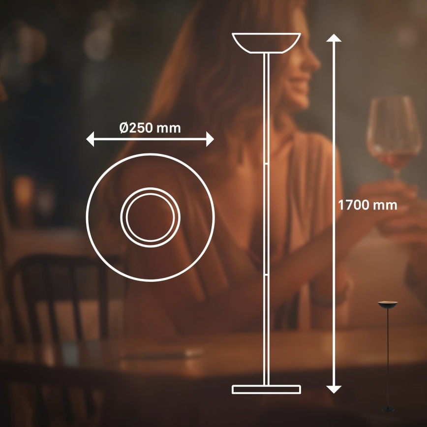 Briloner 1500015 - Lampadaire dimmable à LED ESTATE LED/8W/5V 4000 mAh noir