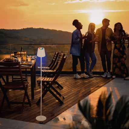 Briloner 1507016 - Lampadaire LED dimmable KIKI LED/4,3W/5V IP44 2600 mAh blanc