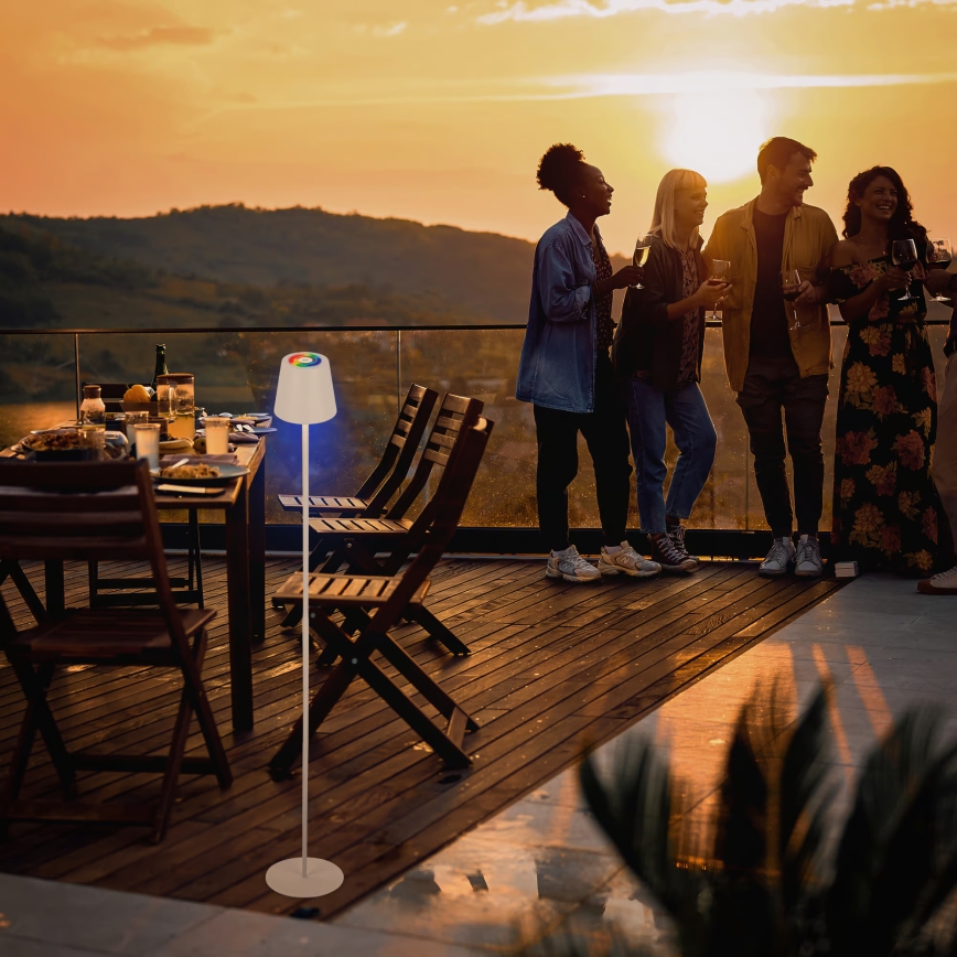 Briloner 1507016 - Lampadaire LED dimmable KIKI LED/4,3W/5V IP44 2600 mAh blanc