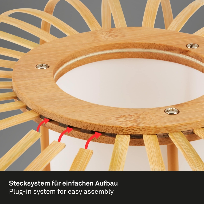 Briloner 1759011 - Lampadaire 1x E27/10W/230V bambou/noir