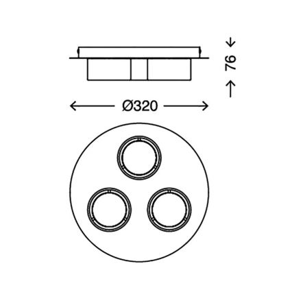 Briloner 2038-037 - Plafonnier LED PRO 3xLED/5W/230V doré