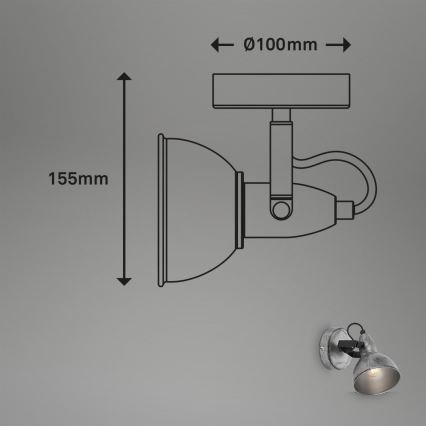 Briloner 2049-014 - Spot mural RETRO 1xE14/40W/230V gris