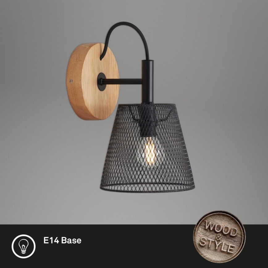 Briloner 2077-015 - Applique murale WOOD & STYLE 1xE14/25W/230V hévéa