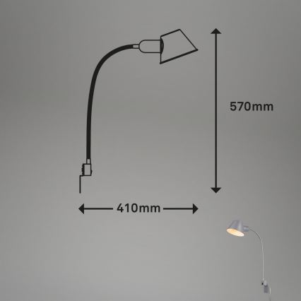 Briloner 2079-014 - Applique murale flexible 1xE27/10W/230V argent