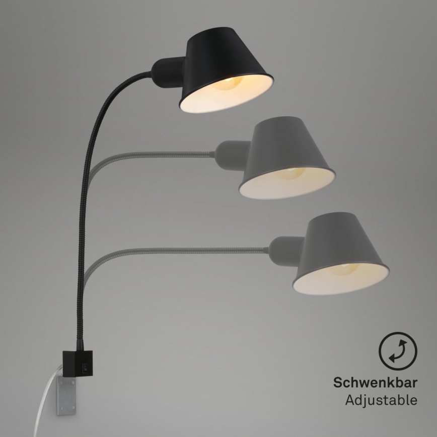 Briloner 2079-015 - Applique murale flexible 1xE27/10W/230V noir