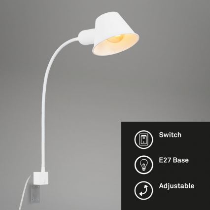 Briloner 2079-016 - Applique murale flexible 1xE27/10W/230V blanc