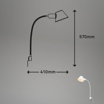 Briloner 2079-016 - Applique murale flexible 1xE27/10W/230V blanc