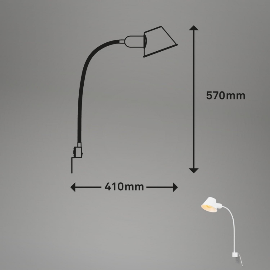 Briloner 2079-016 - Applique murale flexible 1xE27/10W/230V blanc