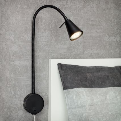 Briloner 2082-015 - Lampe murale LED flexible COMFORT LIGHT 1xGU10/5W/230V noire