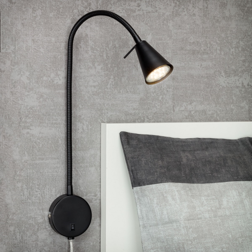 Briloner 2082-015 - Lampe murale LED flexible COMFORT LIGHT 1xGU10/5W/230V noire