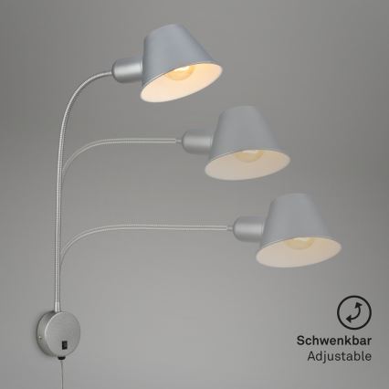 Briloner 2089-014 - Applique murale flexible BRELLO 1xE27/10W/230V chrome mat