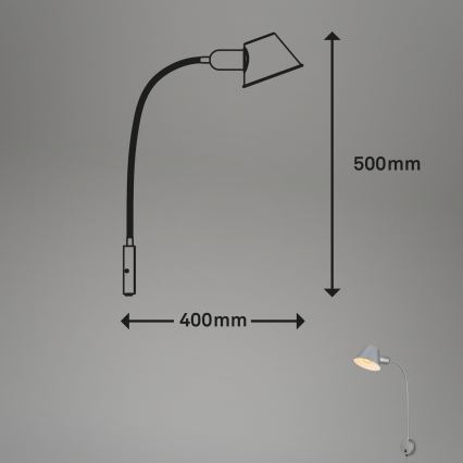 Briloner 2089-014 - Applique murale flexible BRELLO 1xE27/10W/230V chrome mat