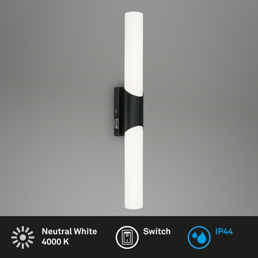 Briloner 2111-115 - Éclairage LED pour miroir de salle de bains LED/11W/230V IP44 47 cm noir