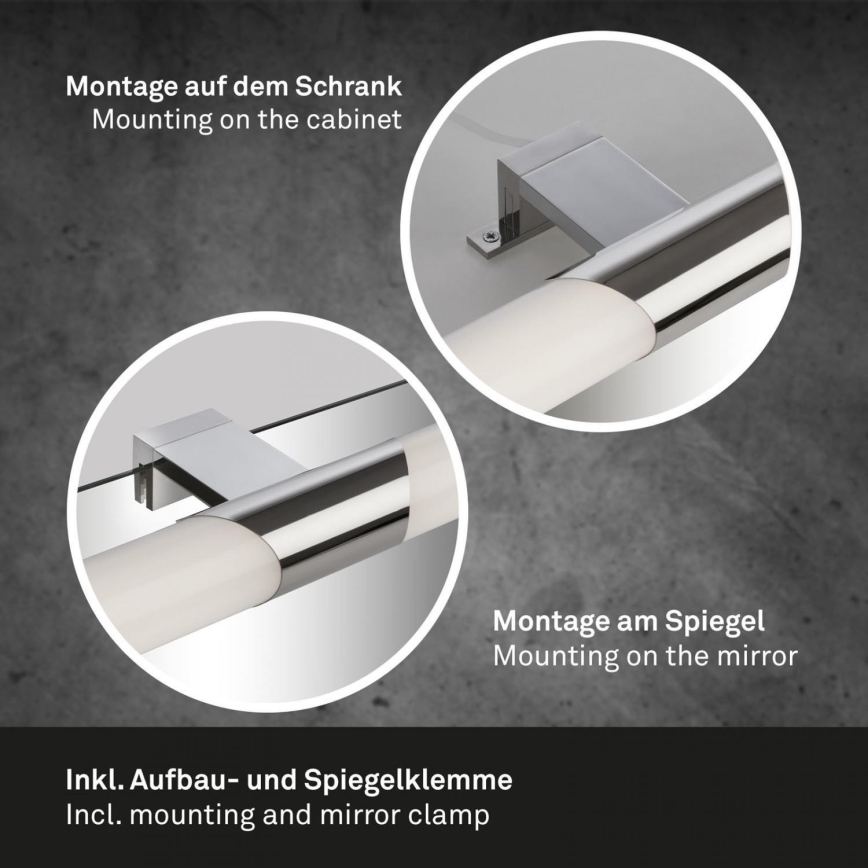 Briloner 2113-118 - Éclairage de miroir salle de bain LED/12W/230V IP44 47 cm chrome brillant