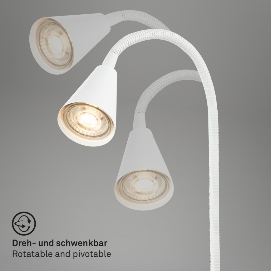 Briloner 2175-016 - Lampe murale flexible avec port USB 1xGU10/10W/230V blanche