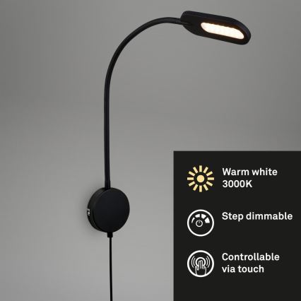 Briloner 2177015 - Applique murale flexible à intensité variable LED/6W/230V noir