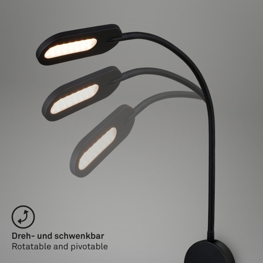 Briloner 2177015 - Applique murale flexible à intensité variable LED/6W/230V noir