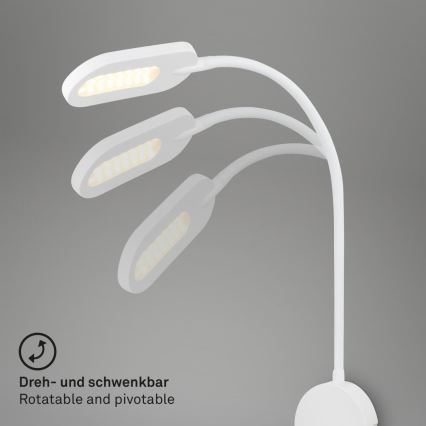 Briloner 2177016 - Applique murale flexible à intensité variable LED/6W/230V blanc