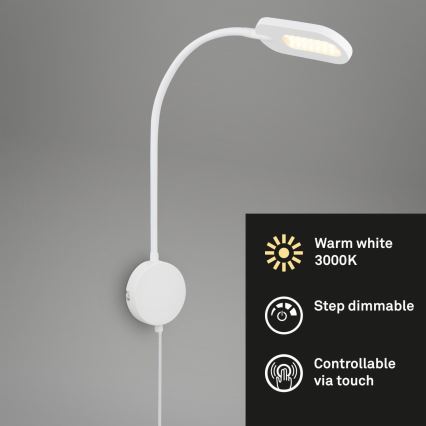 Briloner 2177016 - Applique murale flexible à intensité variable LED/6W/230V blanc