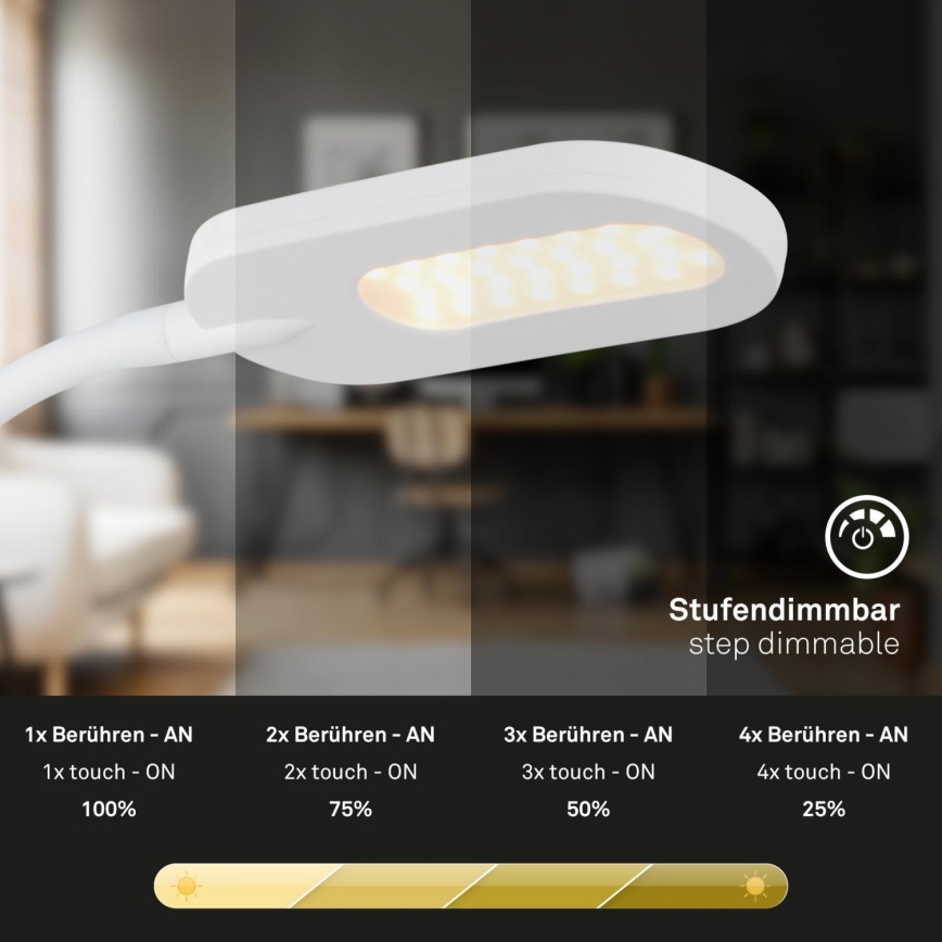 Briloner 2177016 - Applique murale flexible à intensité variable LED/6W/230V blanc