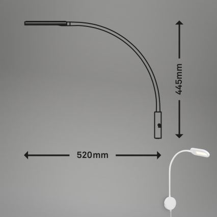 Briloner 2177016 - Applique murale flexible à intensité variable LED/6W/230V blanc