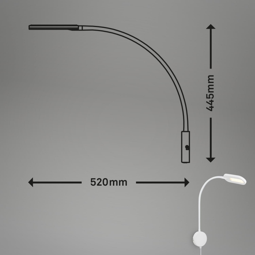 Briloner 2177016 - Applique murale flexible à intensité variable LED/6W/230V blanc
