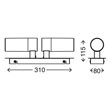 Briloner 2202-028 - Applique murale salle de bain SPLASH 2xLED/4W/230V IP44