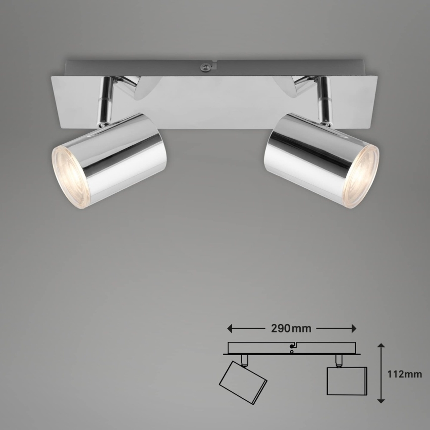 Briloner 2731-028 - Spot pour salle de bains BANYO 2xGU10/5W/230V IP44 chrome brillant