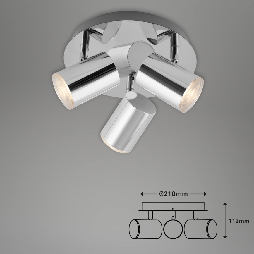 Briloner 2731-038 - Spot CUP 3xGU10/5W/230V chrome brillant
