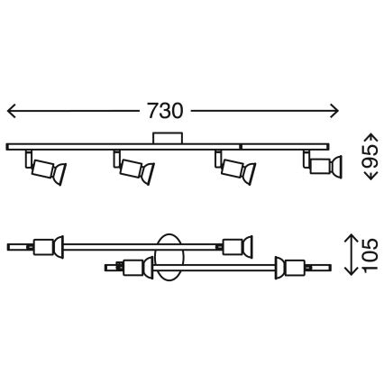 Briloner 2767-042 - Spot LED SIMPLE 4xGU10/3W/230V