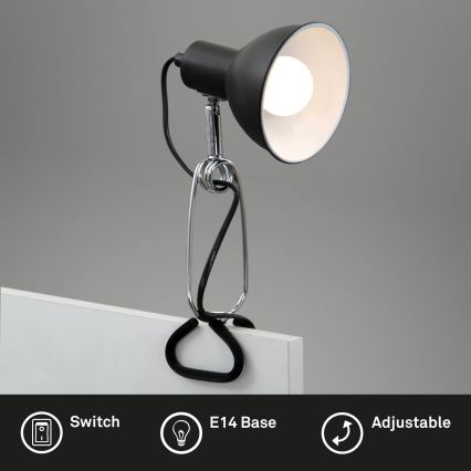 Briloner 2790-015 - Lampe à pince FIX 1xE14/8W/230V noir/chrome brillant