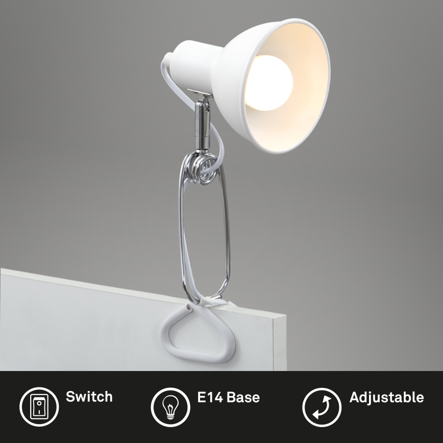 Briloner 2790-016 - Lampe à pince FIX 1xE14/8W/230V blanc