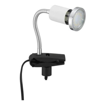 Lampe De Bureau à Pince LED - Bras Flexible - 3W Blanc Chaud (3000K) - GU10 Incluse - Idéale Pour Lit, étagère, Table