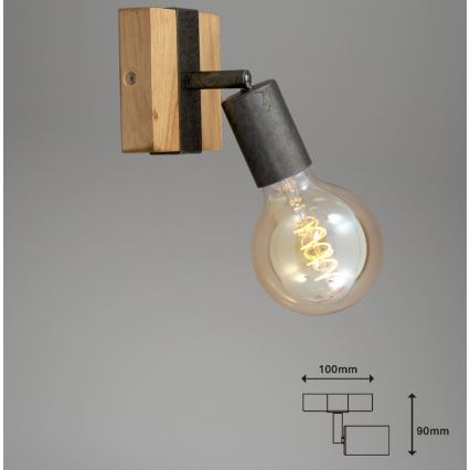 Briloner 2900-011 - Spot mural WOOD BASIC 1xE27/25W/230V